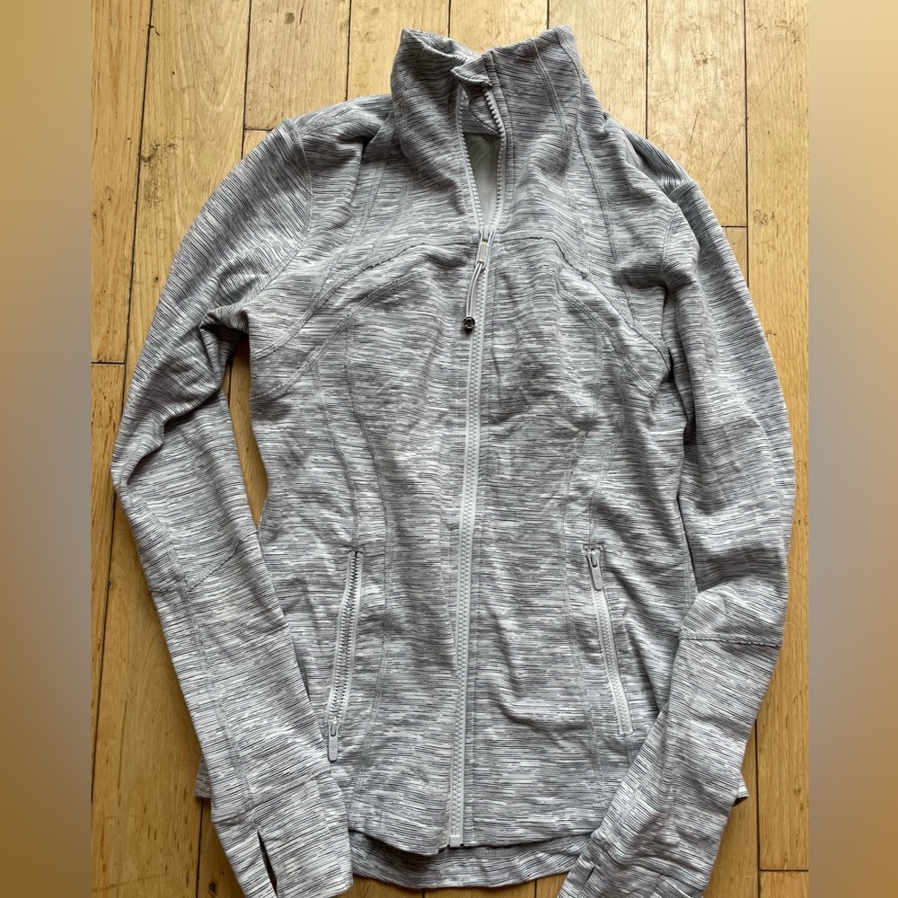Lululemon Heathered Grey and White Define Jacket